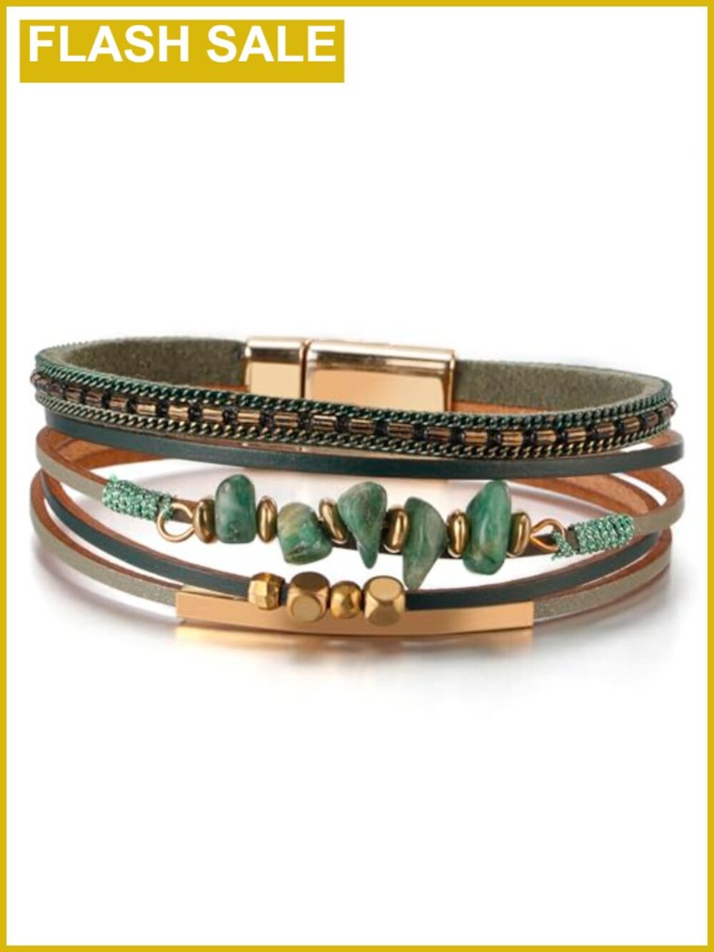 Leather Wrap Bracelet for Women Boho Western Cuff Layered Jewelry
